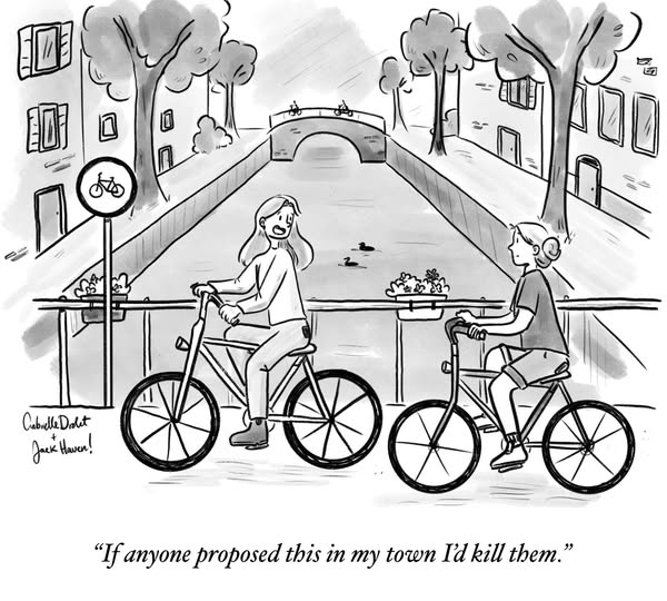 The meme is a humorous image of a couple on a romantic bike ride, with the woman proposing to the man. The text that appears in the image reads: "I've been thinking, and I've come up with the perfect way to spend the rest of our lives together... forever... in traffic."